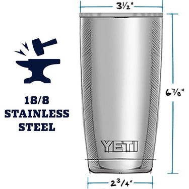 YETI Rambler 20 oz Steel Vacuum Insulated Tumbler w/MagSlider Lid Green Open Box