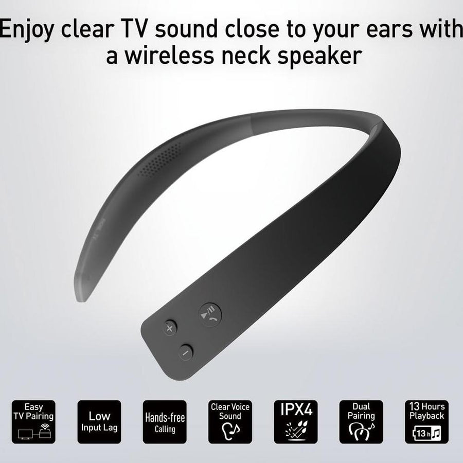 Panasonic WN10 Wireless Wearable TV Neck Speaker, Bluetooth, Built-in Microphone