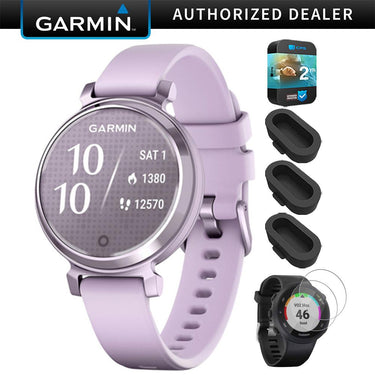 Garmin Lily 2 Smartwatch Metallic Lilac with Lilac Band + 2 Year Warranty Bundle