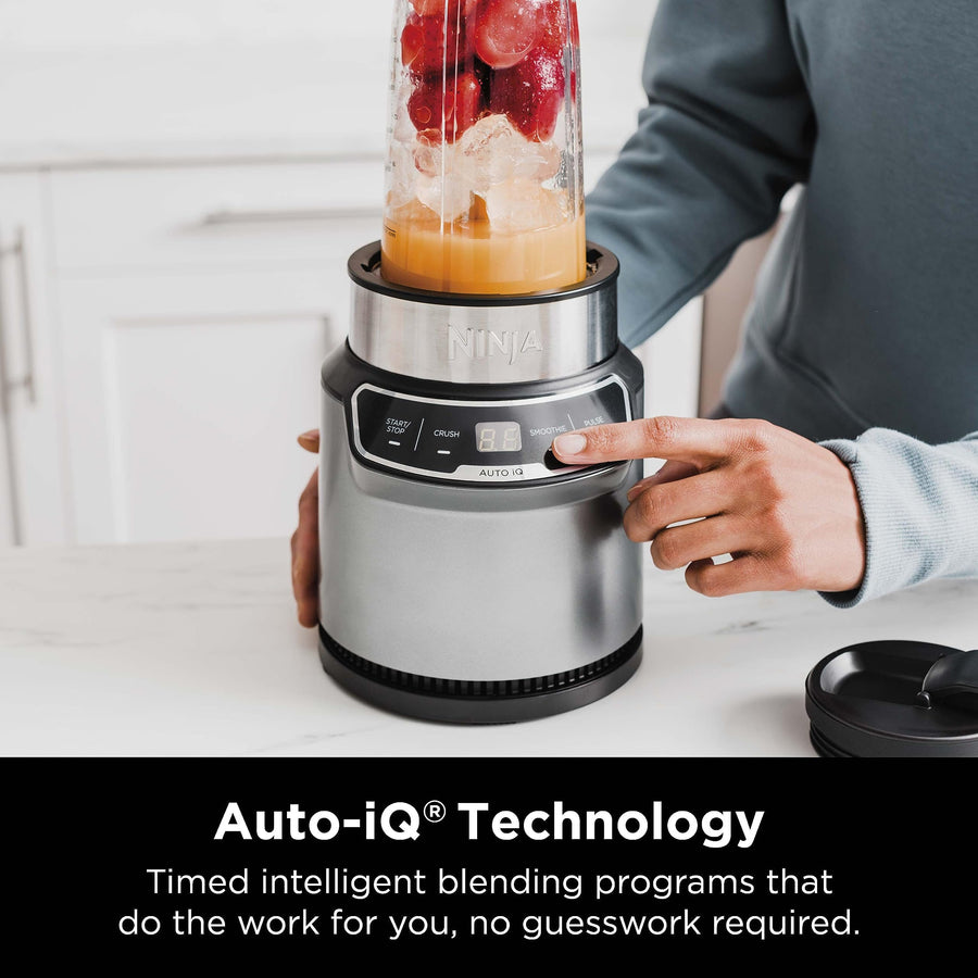 Ninja BN401 Nutri-Blender Pro with Auto-iQ, 1100W Motor, (2) 24oz Cups - Refurbished