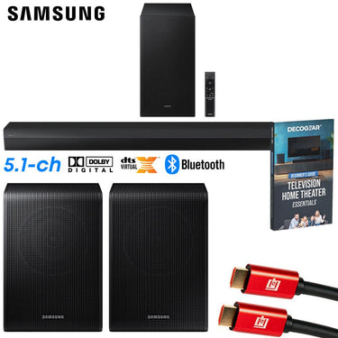 Samsung HW-B750D 5.1ch Soundbar with Dolby Virtual:X DTS (2024) w/ Rear Speaker Bundle