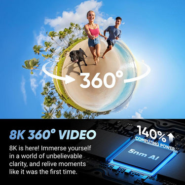 Insta360 X4 8K Waterproof 360 Action Camera with 2 Year Warranty & 128GB Card