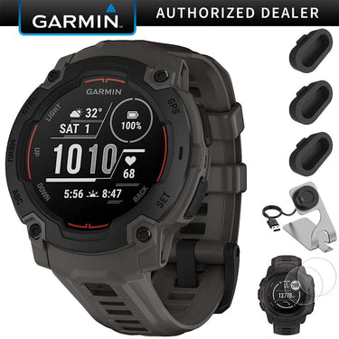 Garmin Instinct E 45mm Rugged GPS Smartwatch (Charcoal) + Charging Dock + Dust Cover