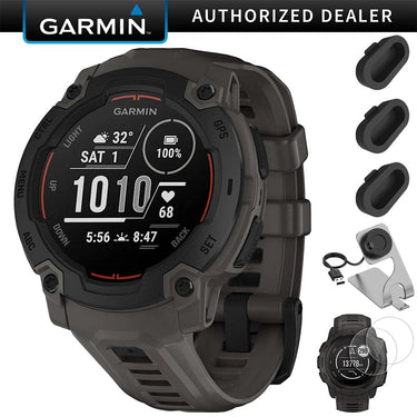 Garmin Instinct E 40mm Rugged GPS Smartwatch  (Charcoal) + Charging Dock + Dust Cover