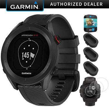 Garmin Approach S12 GPS Golf Watch 42k+ Courses Black + 2 Year Warranty Bundle