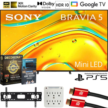 Sony BRAVIA 5 85 inch Mini LED 4K HDR Google TV (2025) + Extended Protection Plan