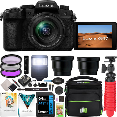 Panasonic LUMIX G97 Mirrorless Camera with 12-60mm Lens Kit DC-G97MK + Accessory Bundle