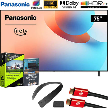 Panasonic W95 75" Mini LED 4K UHD Smart Fire TV (2024) + WN10 Neck Speaker Bundle