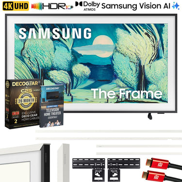 Samsung 50" The Frame QLED 4K AI Smart TV (2025) w/ White Bezel + Protection Bundle