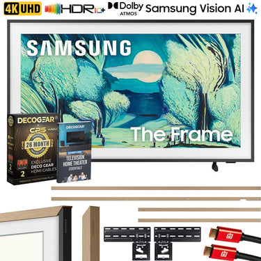 Samsung 50" The Frame QLED 4K AI Smart TV (2025) w/ Teak Bezel + Protection Bundle