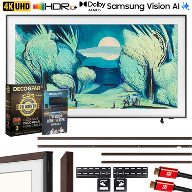 Samsung 65" The Frame QLED 4K AI Smart TV (2025) w/ Brown Bezel + Protection Bundle