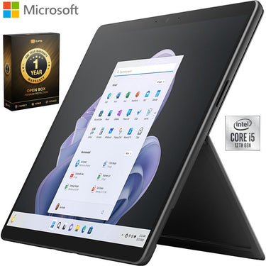 Microsoft Surface Pro 9 13" Tablet, Intel i5, 8/256GB, Graphite OPEN BOX + 1 Year Warranty