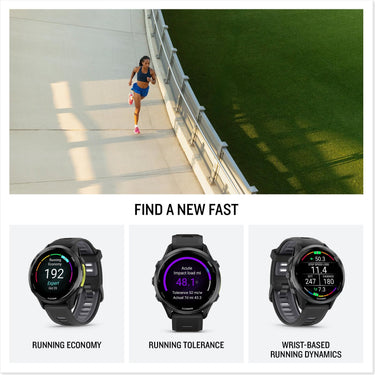 Garmin Forerunner 970 GPS Smartwatch, Carbon Gray DLC Titanium and Black Band