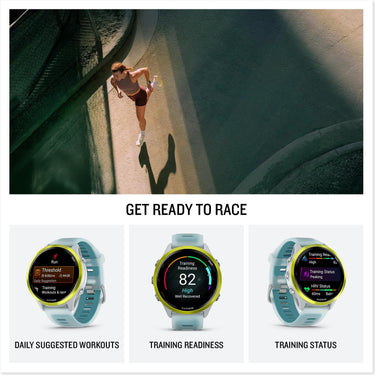 Garmin Forerunner 570 - 47mm GPS Smartwatch, Aluminum and Whitestone/Turquoise Band