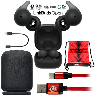 Sony LinkBuds Open Truly Wireless Earbud with Mic, Black + LinkBuds Speaker Bundle