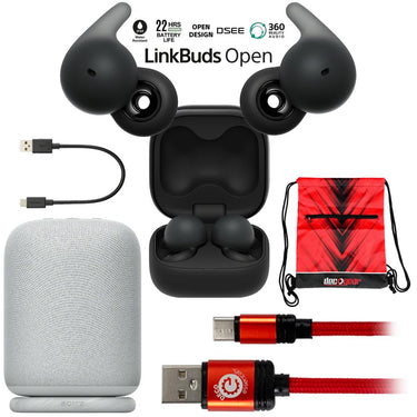 Sony LinkBuds Open Truly Wireless Earbud with Mic, Black + LinkBuds Speaker Bundle