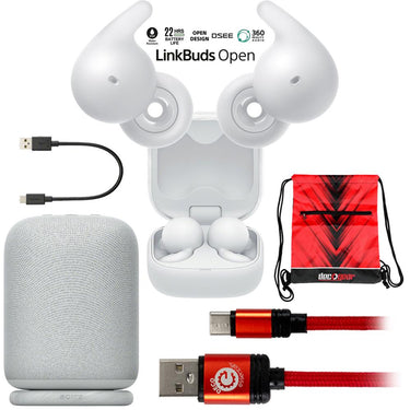 Sony LinkBuds Open Truly Wireless Earbud with Mic, White + LinkBuds Speaker Bundle