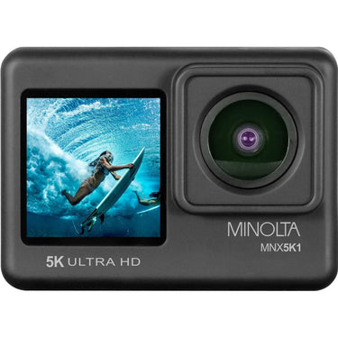 Minolta 5K Ultra HD 24 MP Action Camcorder Kit w/ WiFi MNX5K1 Open Box + 1 Year Warranty