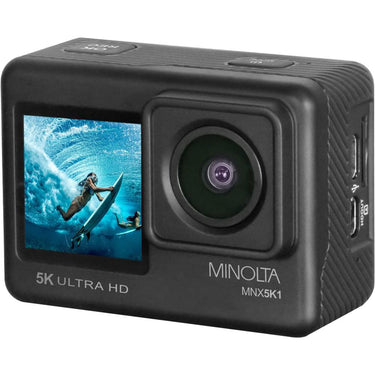 Minolta 5K Ultra HD 24 MP Action Camcorder Kit w/ WiFi MNX5K1 Open Box + 1 Year Warranty
