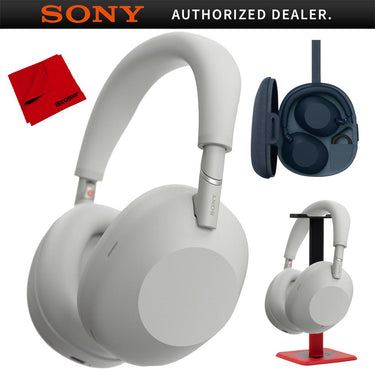 Sony WH-1000XM6 Best Wireless Noise Canceling Headphones, Silver + Pro Stand Kit