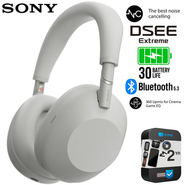 Sony WH-1000XM6 Wireless Headphones, Platinum Silver + Exclusive 2 YR Warranty Bundle