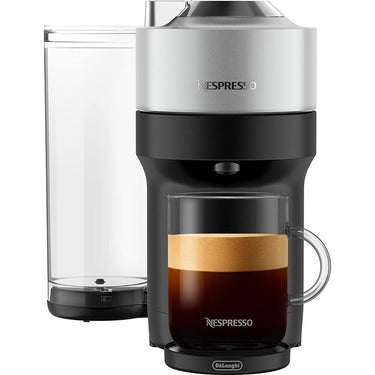 Nespresso 5-Cup Vertuo Pop+ Deluxe Espresso Machine in Silver - Open Box + 1 Year Warranty