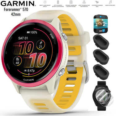 Garmin Forerunner 570 - 42mm GPS Smartwatch Mango Band + 2 Year Warranty Bundle