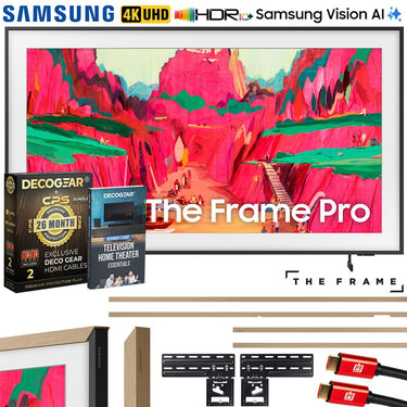 Samsung 65" The Frame Pro Neo QLED 4K TV (2025) w/ Teak Bezel + Protection Bundle