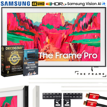 Samsung 65" The Frame Pro Neo QLED 4K TV (2025) w/ White Bezel + Protection Bundle