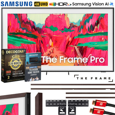 Samsung 85" The Frame Pro Neo QLED 4K TV (2025) w/ Brown Bezel + Protection Bundle