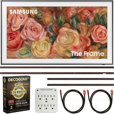 Samsung 65 inch The Frame QLED 4K Smart TV 2024+26 Months Protection Pack Bundle