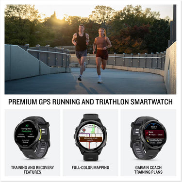 Garmin Forerunner 970 GPS Smartwatch, Carbon Gray DLC Titanium + Accessories Bundle