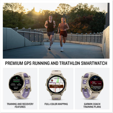 Garmin Forerunner 970 GPS Smartwatch, Titanium and Gray/Indigo Band +Accessories Bundle