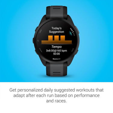 Garmin Forerunner 165 Smart Sport Watch, Black + Slate Gray + 2 Year Warranty Bundle