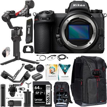 Nikon Z7II Mirrorless Camera 45.7MP FX-format Body + DJI RS 4 Gimbal Stabilizer Bundle