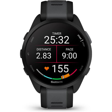 Garmin Forerunner 165 Smart Sport Watch, Black + Slate Gray w/ Accessories Bundle