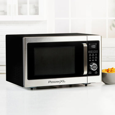 PowerXL Microwave Air Fryer Plus, Stainless Steel/Black, 1 Cu Ft - Factory Refurbished