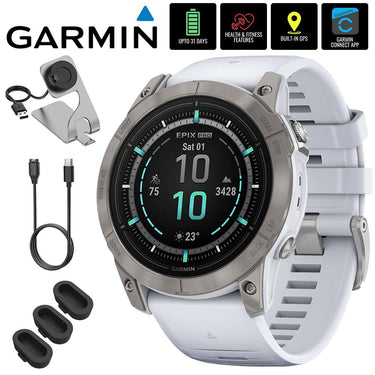 Garmin 010-02804-10 Epix Pro (Gen 2), 51mm, Sapphire + Accessories Bundle