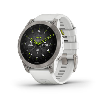 Garmin epix Gen 2, Premium Active Smartwatch, 47mm White Titanium, Factory Refurbished