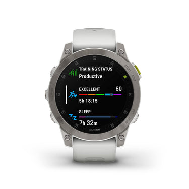 Garmin epix Gen 2, Premium Active Smartwatch, 47mm White Titanium, Factory Refurbished