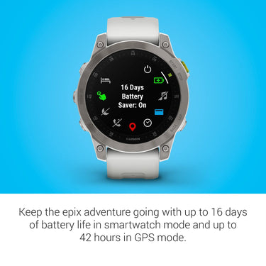 Garmin epix Gen 2, Premium Active Smartwatch, 47mm White Titanium, Factory Refurbished