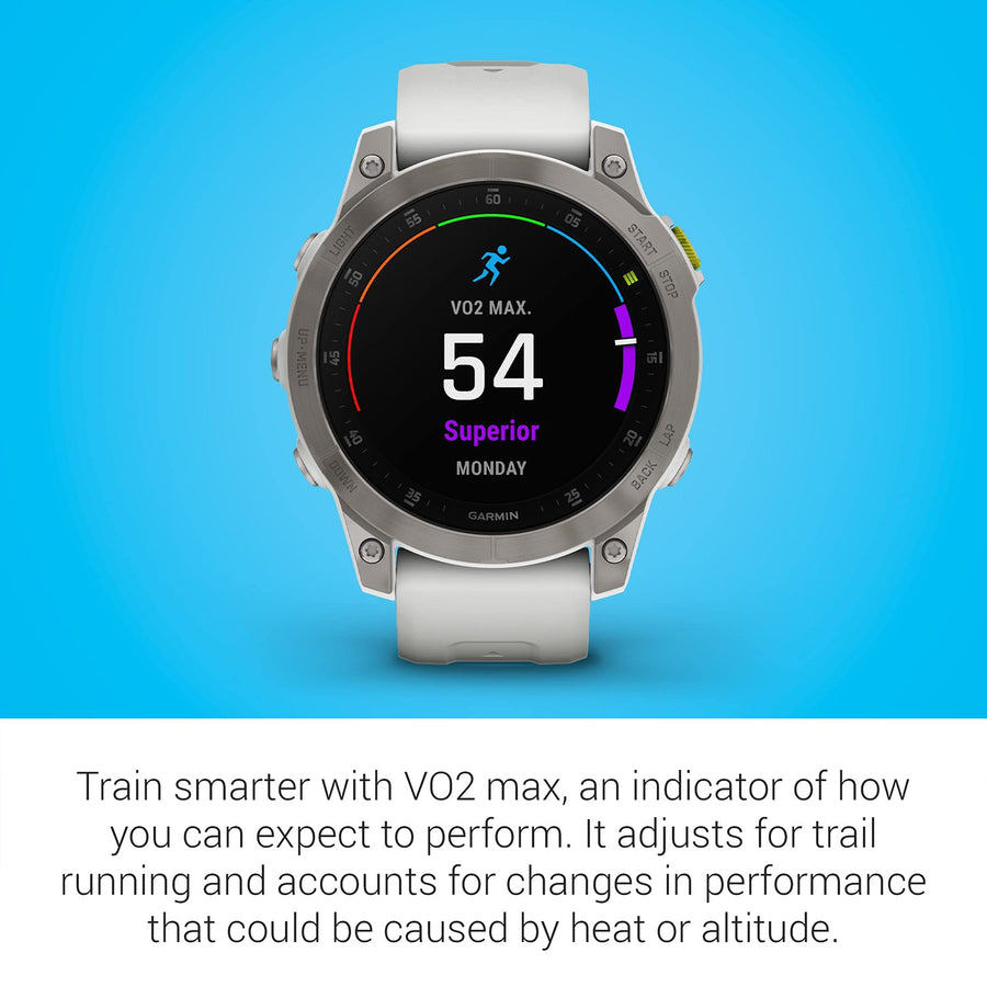 Garmin epix Gen 2, Premium Active Smartwatch, 47mm White Titanium, Factory Refurbished