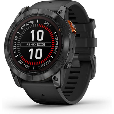 Garmin Fenix 7X Pro Solar, No Wi-Fi, Slate Gray, Black w/ Accessories Bundle