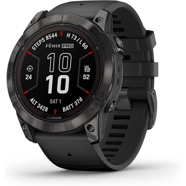 Garmin Fenix 7X Pro Solar, Sapphire, Carbon Gray Titanium, Black w/ Accessories Bundle