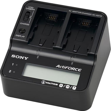 Sony AC-VQV10 AC Adaptor/Charger for Sony V, H, and P Series Batteries, Black