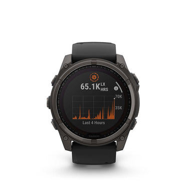 Garmin Fenix 8 47 mm Solar Sapphire, Carbon Gray DLC +Charging Dock + Dust Cover Bundle