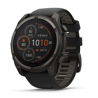 Garmin Fenix 8 51mm Solar Sapphire, Carbon Gray + Charging Dock + Dust Cover Bundle