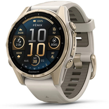 Garmin Fenix 8 43mm Smartwatch, AMOLED, Sapphire, Soft Gold + Accessories Bundle