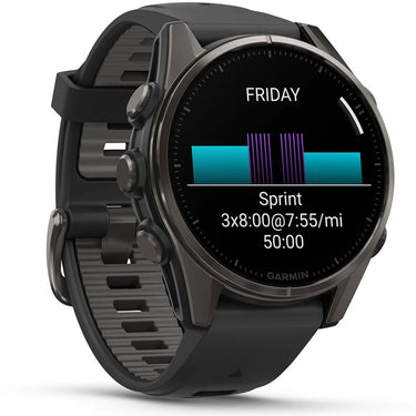 Garmin Fenix 8 43mm Smartwatch, Sapphire, Carbon Gray DLC Titanium + Accessories Bundle