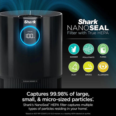 Shark HP100 Air Purifier with NanoSeal HEPA Filter, Cleansense IQ - Refurbished